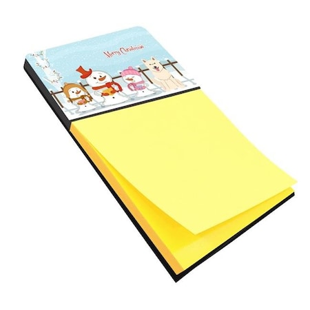 Carolines Treasures Carolines Treasures BB2376SN Merry Christmas Carolers White German Shepherd Sticky Note Holder BB2376SN